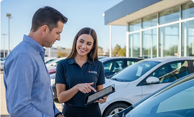 Dealer talking with a qualified buyer